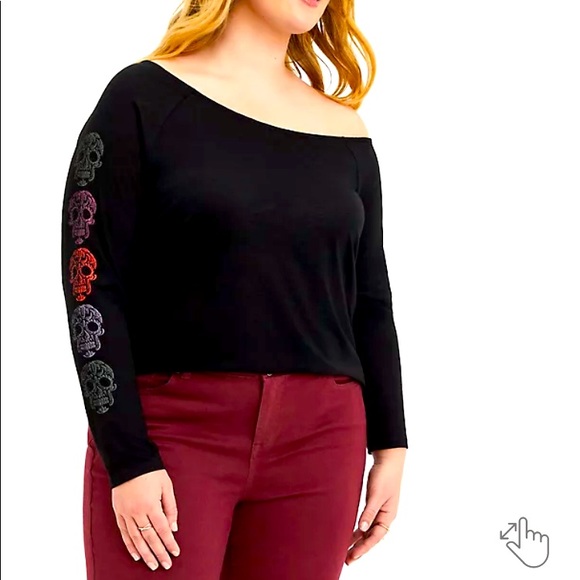 NWT Torrid off shoulder top with skulls, 3X - Picture 1 of 4